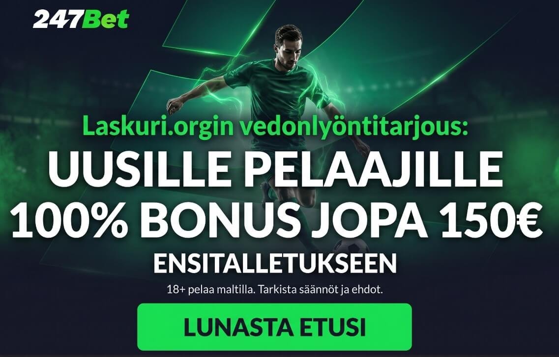 kerroinlaskuri 247 vedonlyönti